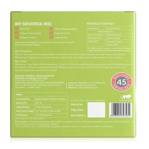 BodyGuard Baby Diaper Disposal Bag - 45 Bags