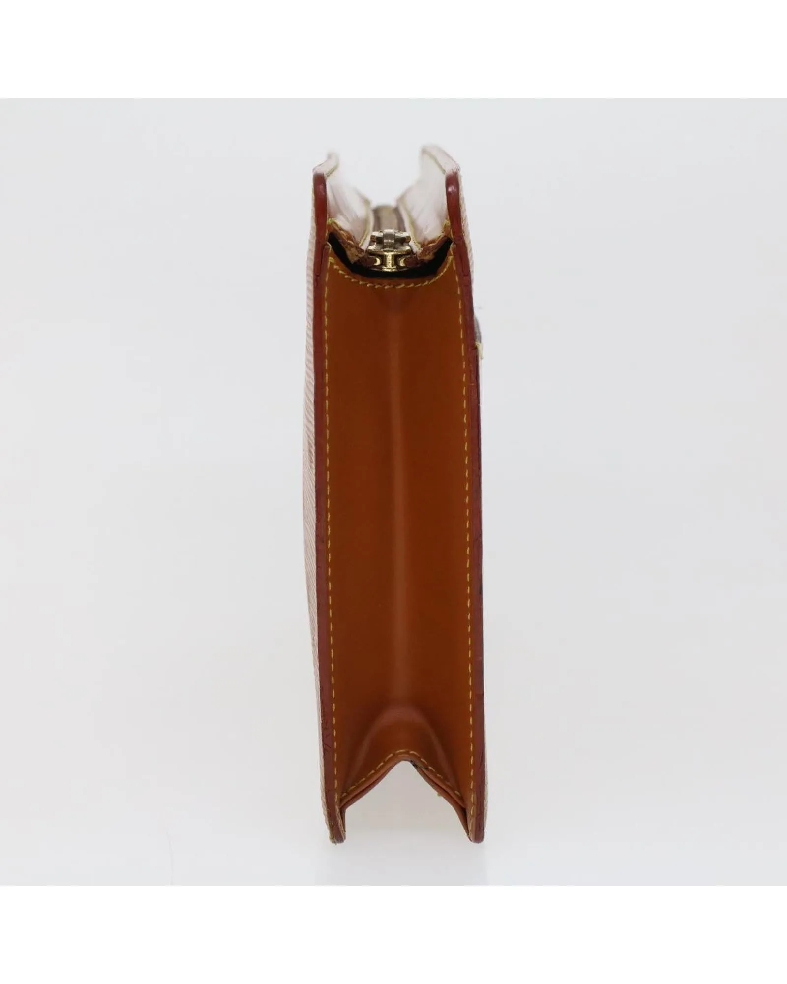 Brown Epi Leather Clutch Bag
