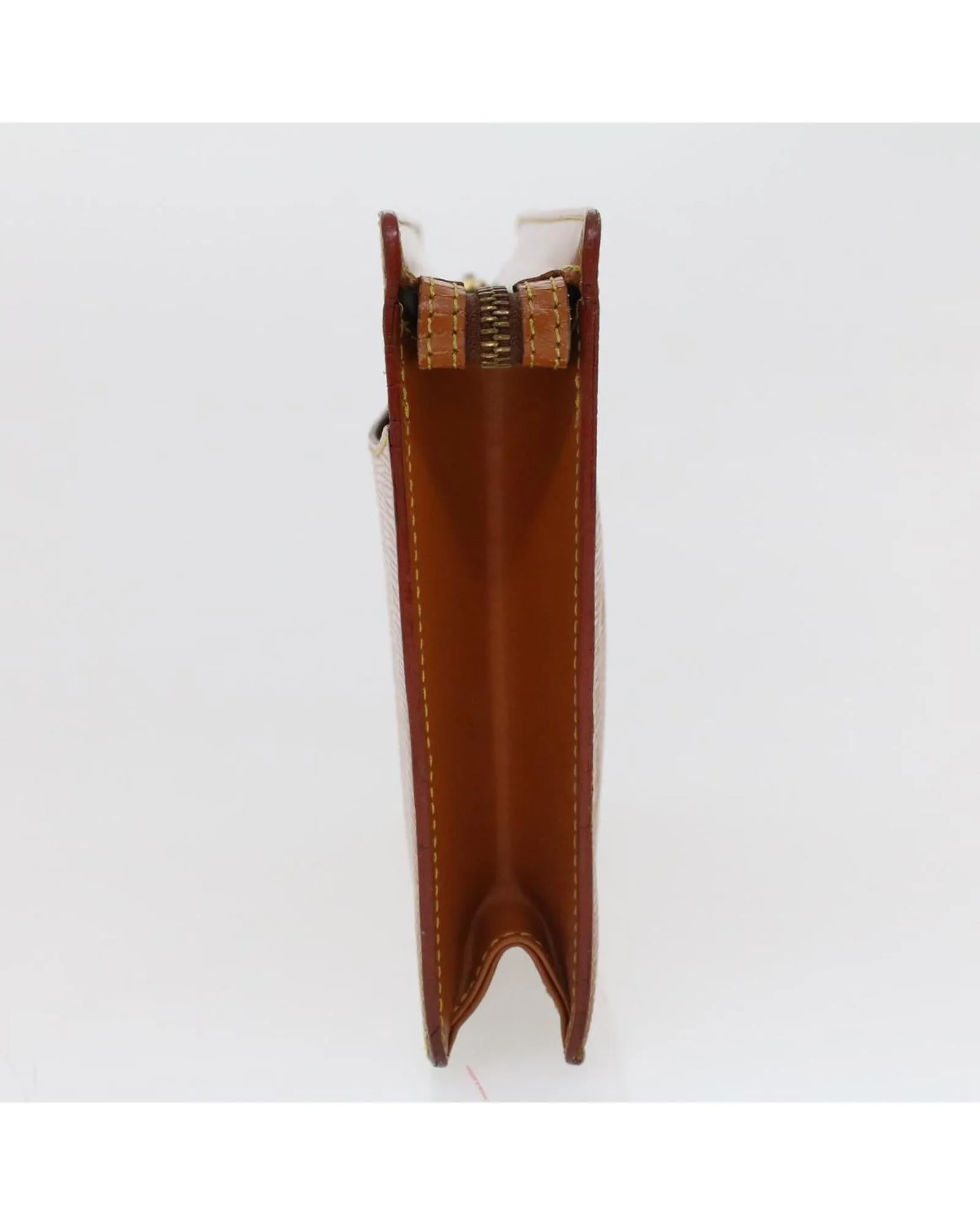 Brown Epi Leather Clutch Bag