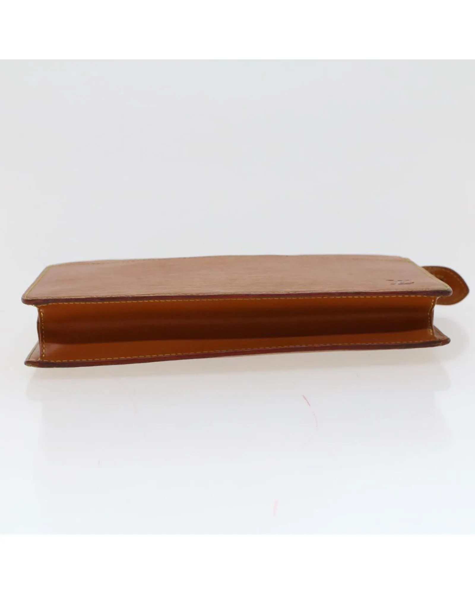 Brown Epi Leather Clutch Bag