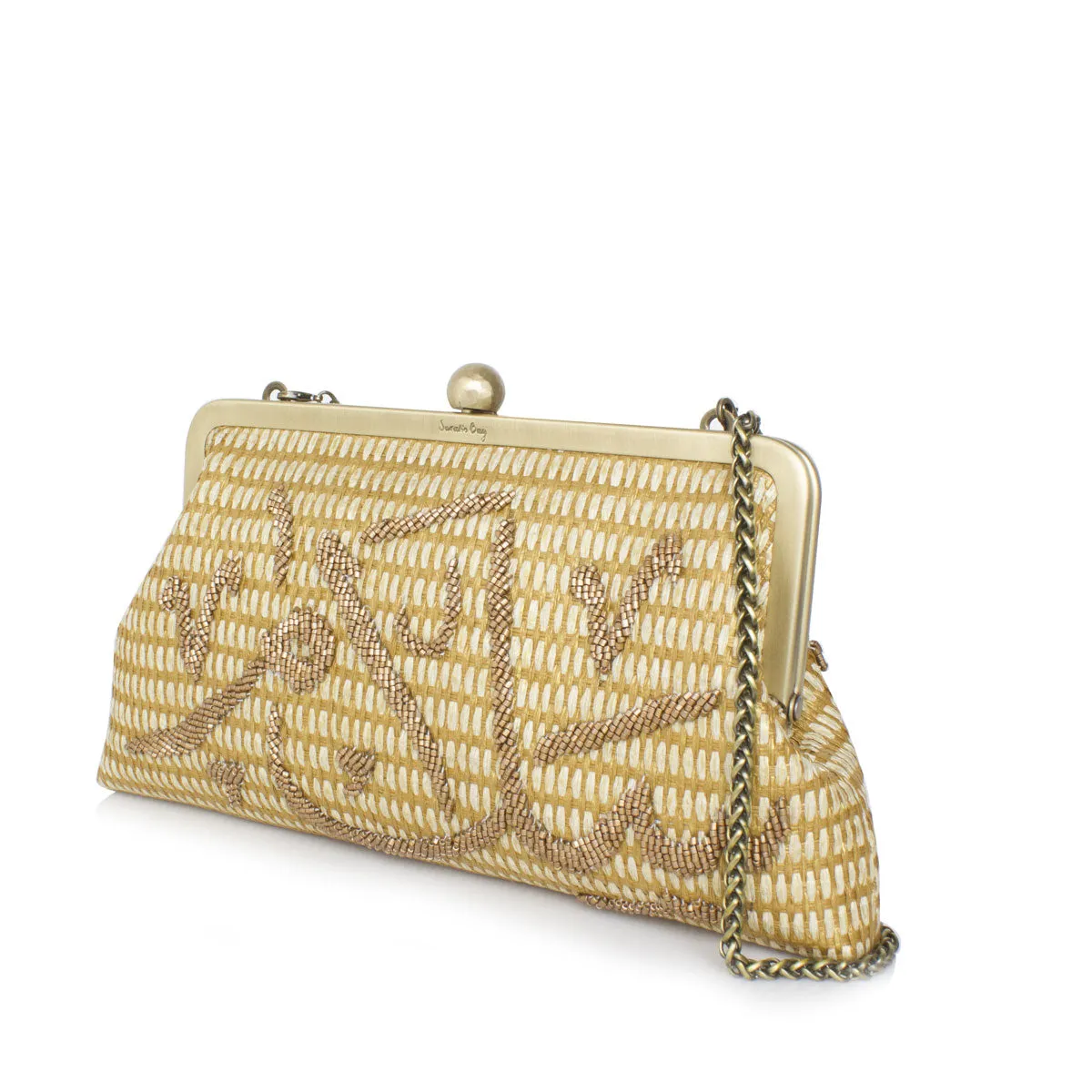 CALLIGRAPHY GOLD ON GOLD SALAM CLASSIC BAG