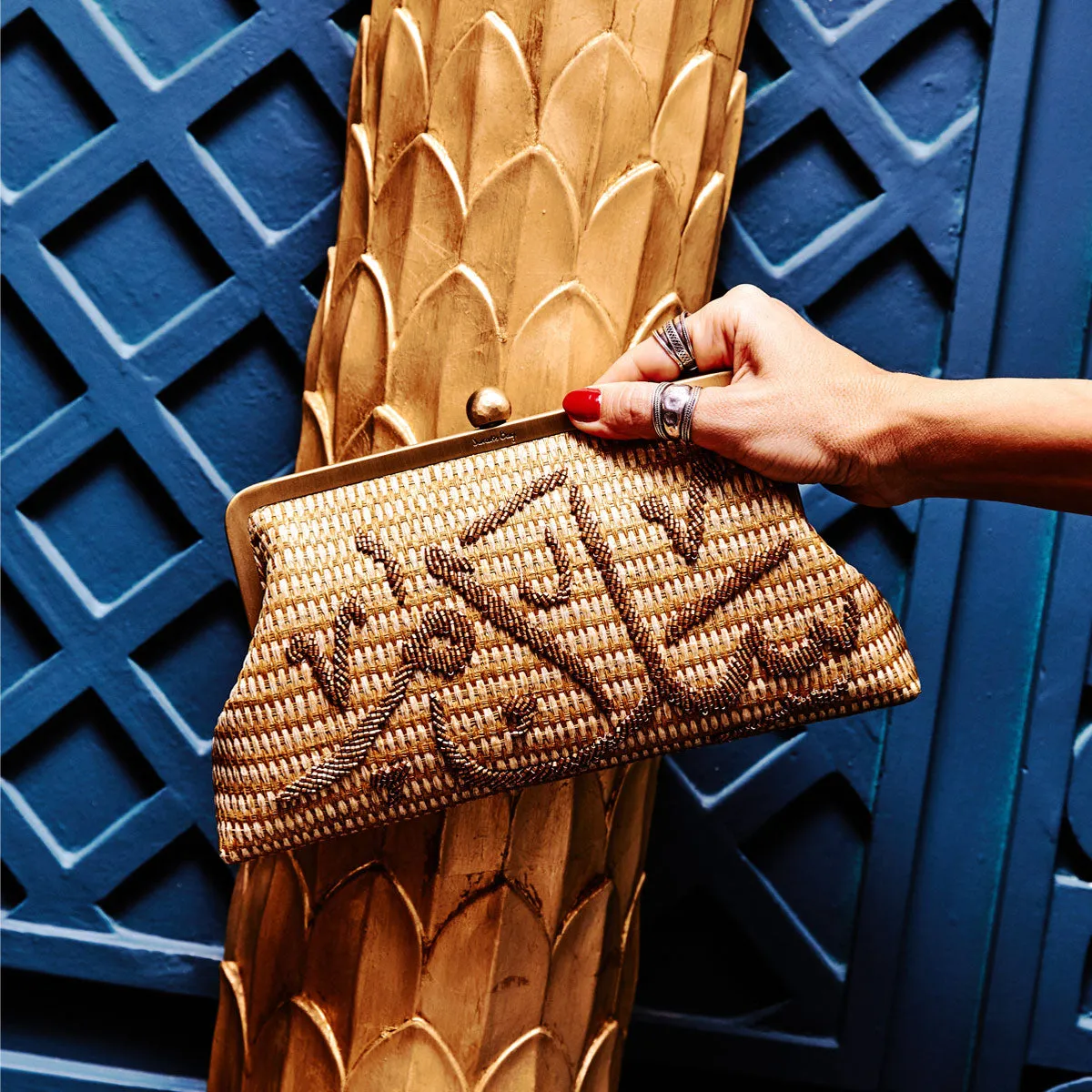 CALLIGRAPHY GOLD ON GOLD SALAM CLASSIC BAG