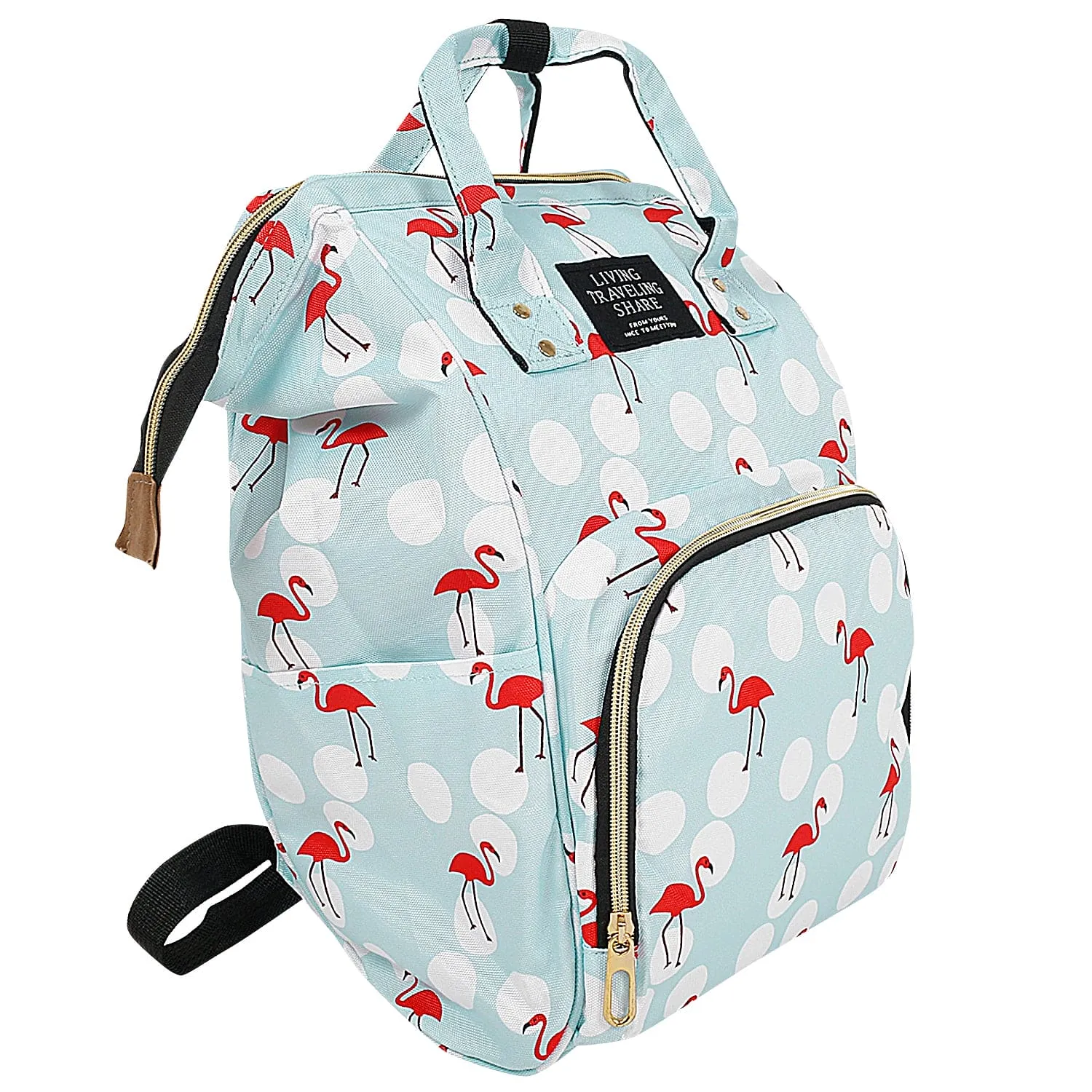 Flamingo Light Blue Diaper Bag