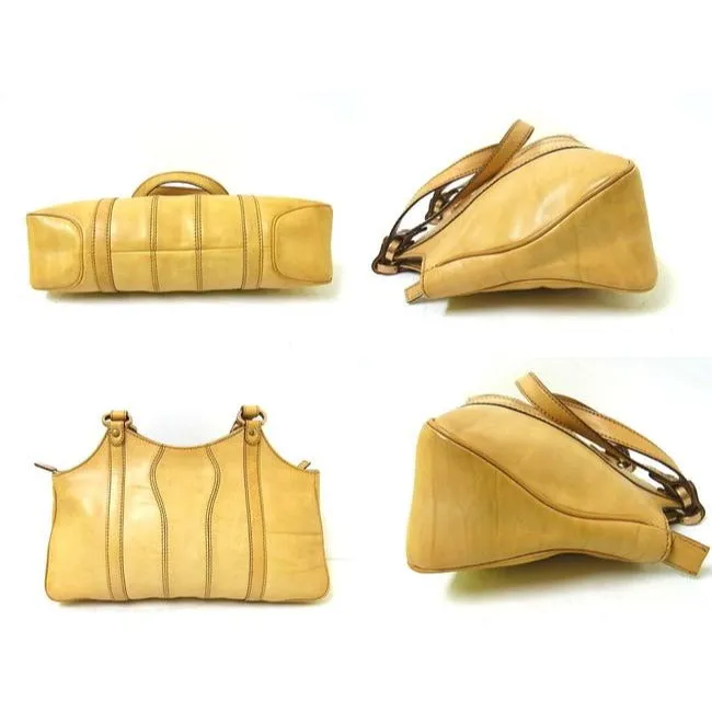 Gucci Vintage Satchelsdesigner Purses Buttery Camel With Brass Hardware Leather Satchel