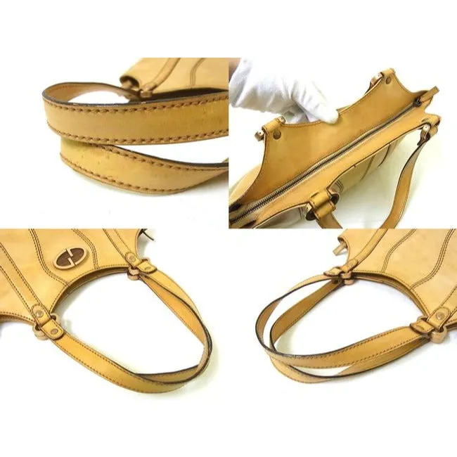 Gucci Vintage Satchelsdesigner Purses Buttery Camel With Brass Hardware Leather Satchel