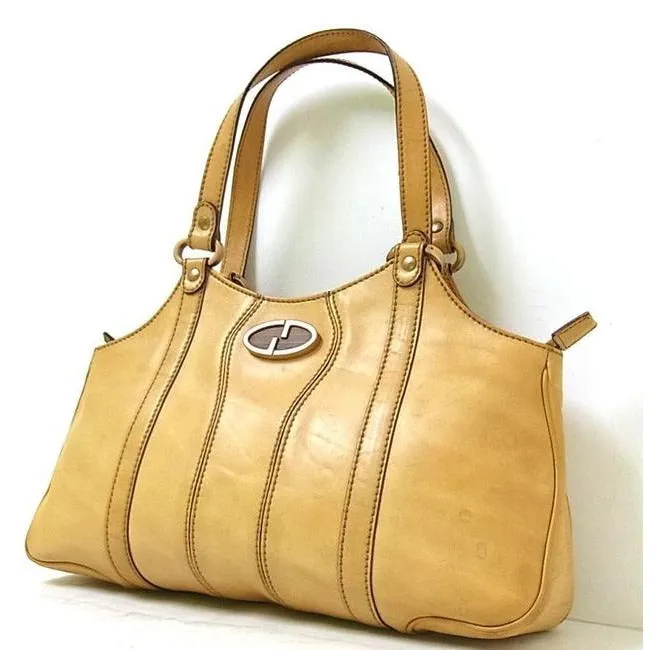Gucci Vintage Satchelsdesigner Purses Buttery Camel With Brass Hardware Leather Satchel