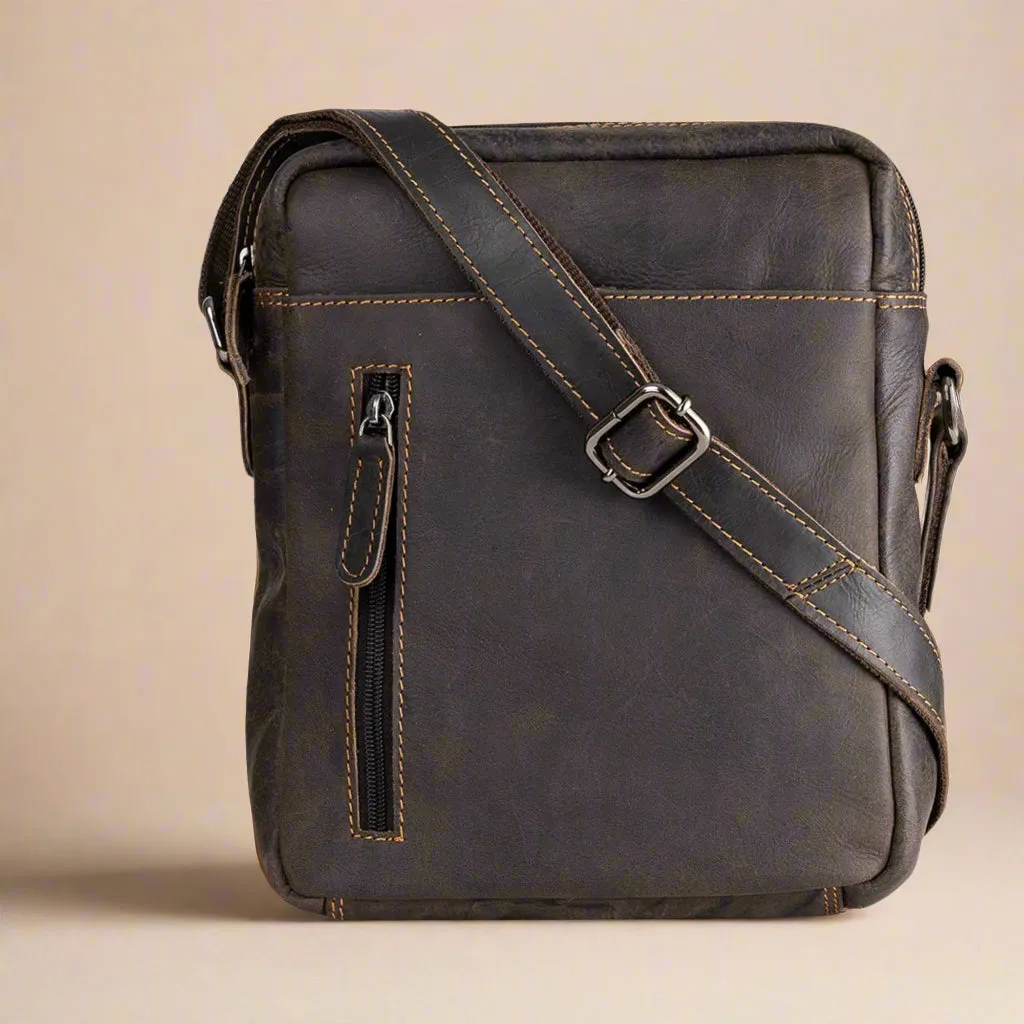 Leather Shoulder Bag  - Unisex