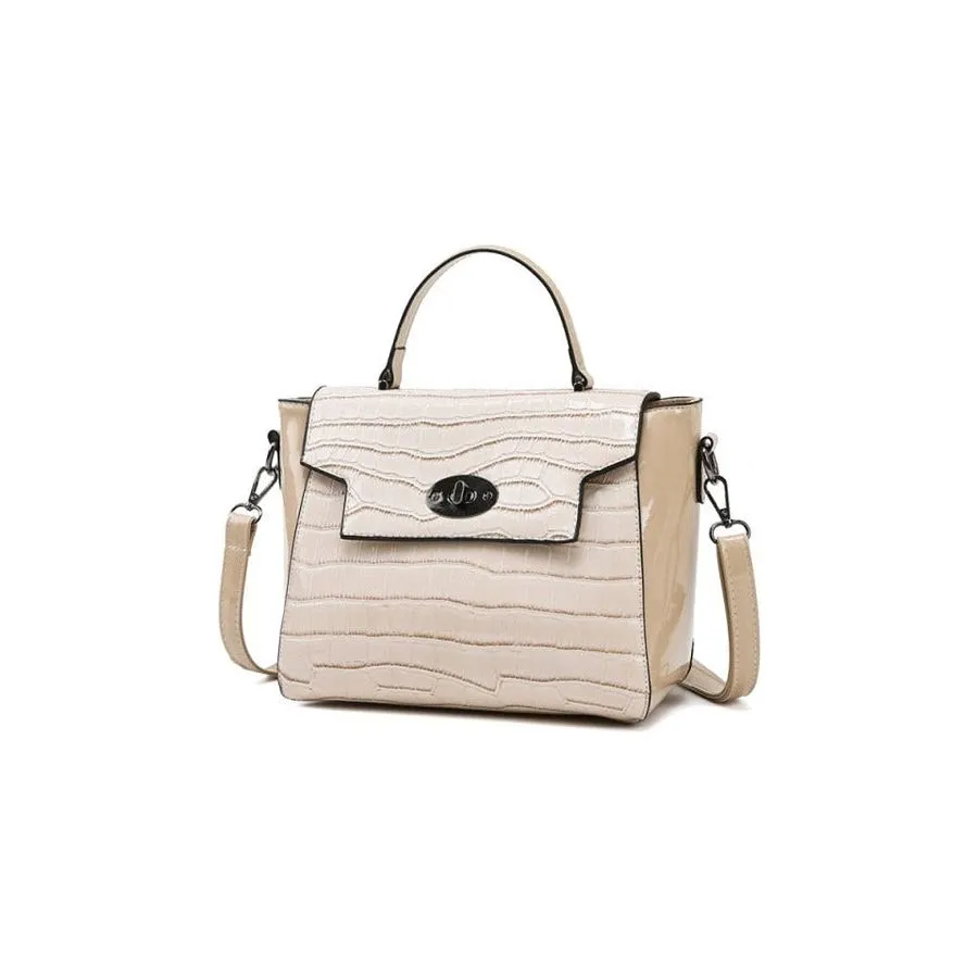 Luxury CrocZip Large Capacity Boston Shoulder Bag