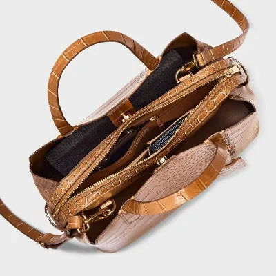 New - Foundational Triple Compartment Satchel Handbag - A New Day Brown
