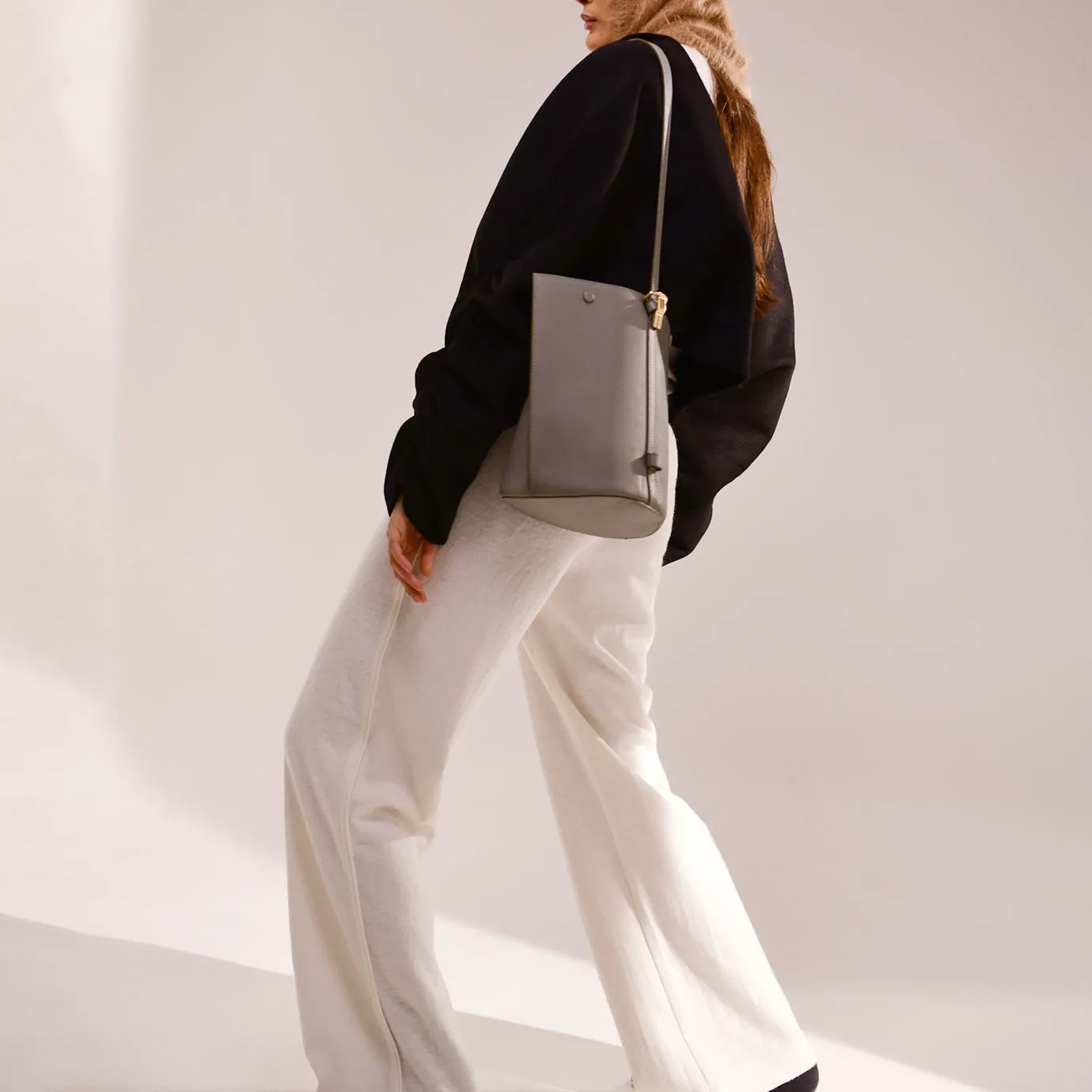 ORUKAMI Sac Seau Convertible à Mousqueton Plat - Gris