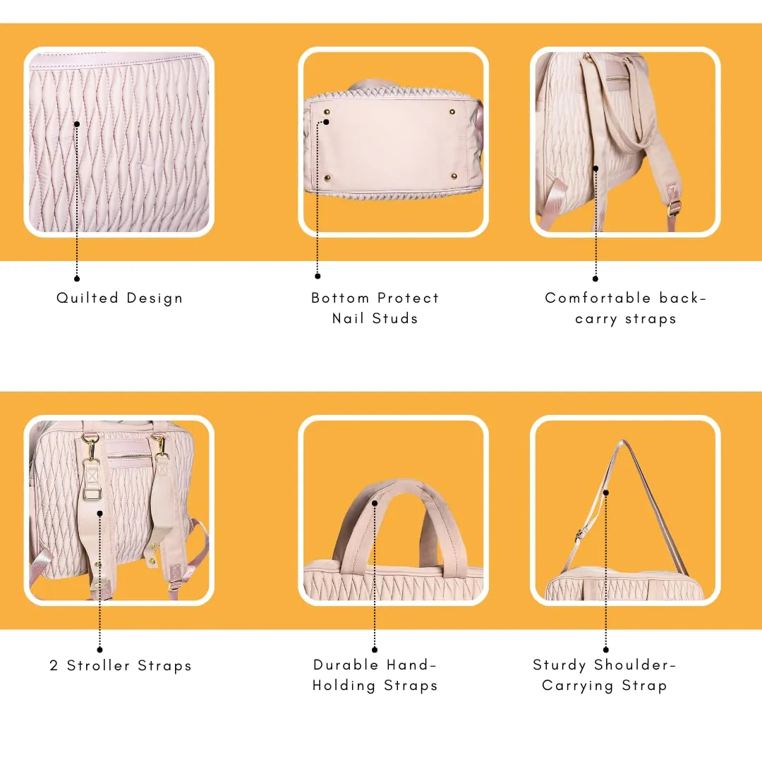 THE LITTLE LOOKERS Premium Quilted Baby Diaper Bag Waterproof Diaper Bag/Backpack for Mothers/Mom Perfect for Maternity Bag for Travel and Outdoor