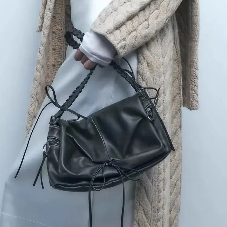 UAKISS  -  New Fashion Sling Shoulder Bag Trend PU Leather Messenger Handbags Solid Color Leisure Stylish Crossbody Bags For Women Girls